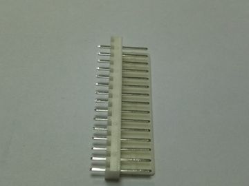 2.54mm Pitch Connector DIP Vertical Type Tin - Plated White Color 15 Pole Wafer Connector