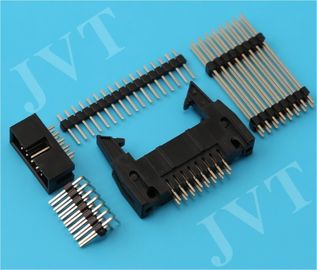চীন Dual Row 2.54mm Pitch Pin Header Connector with SMT 2 - 50 Poles PA6T Housing 22 - 28 AWG পরিবেশক