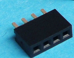 চীন Single Row DIP Vertical Type Female Header Connector 4 Contacts With PA6T Material কারখানা